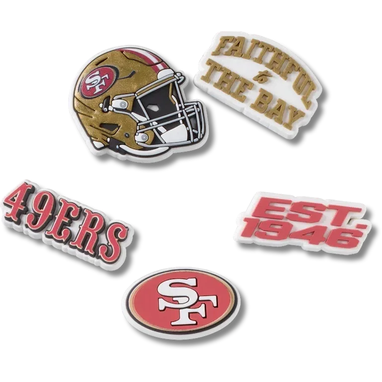 NFL San Francisco 49ers 5-pak Jibbitz-skovedhæng NFL San Francisco 49ers 5-pak Jibbitz-skovedhæng