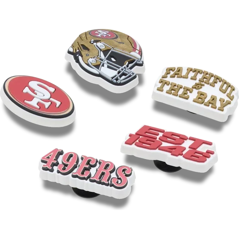 NFL San Francisco 49ers 5-pak Jibbitz-skovedhæng NFL San Francisco 49ers 5-pak Jibbitz-skovedhæng