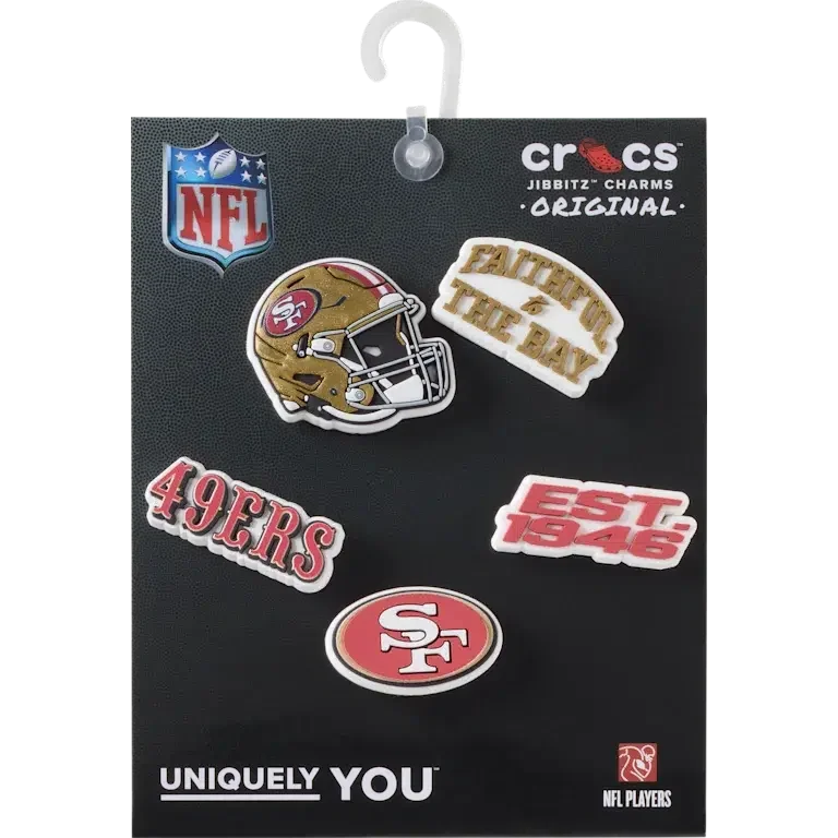 NFL San Francisco 49ers 5-pak Jibbitz-skovedhæng NFL San Francisco 49ers 5-pak Jibbitz-skovedhæng