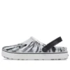 Off Court Clogs “Marbled White Black”