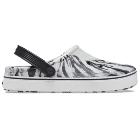 Off Court Clogs “Marbled White Black”