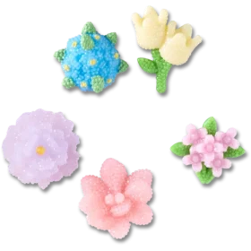 Perleblomster, 5-pak Jibbitz-vedhæng