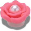 Pink blomst med perle i midten Jibbitz-vedhæng