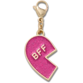 Pink glitter BFF-charm til venstre Jibbitz-skovedhæng