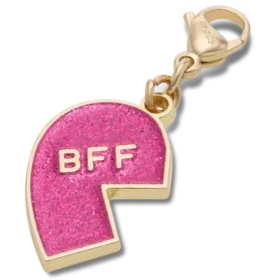 Pink glitter BFF-charm til venstre Jibbitz-skovedhæng
