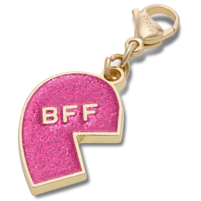 Pink glitter BFF-charm til venstre Jibbitz-skovedhæng Pink glitter BFF-charm til venstre Jibbitz-skovedhæng