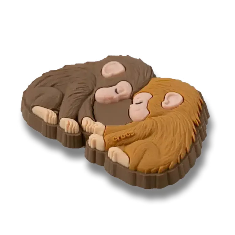 Punch the Monkey and His Bestie Jibbitz-sko-skovedhæng Punch the Monkey and His Bestie Jibbitz-sko-skovedhæng