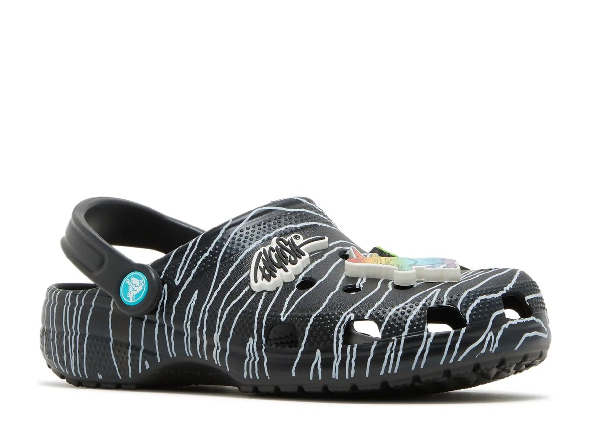 Ron English x Classic Clog Kids ‘Party Animals – Zebra Black’ Ron English x Classic Clog Kids ‘Party Animals – Zebra Black’
