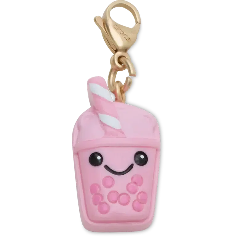Sød lyserød Boba-charm Jibbitz-skovedhæng Sød lyserød Boba-charm Jibbitz-skovedhæng