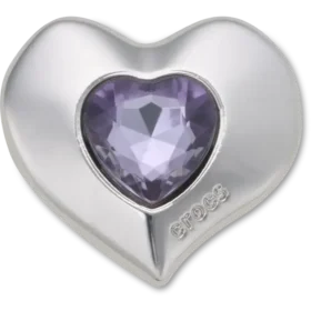 Sølv- og lilla Smt Gem Heart Jibbitz™-vedhæng